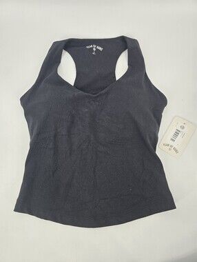 Year of Ours Slope Tank Black Racerback with Cups Size S NEW